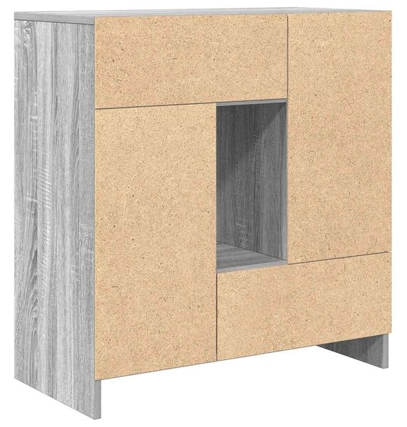 VidaXL szürke sonoma komód fiókokkal és ajtókkal 70,5x34x74,5 cm