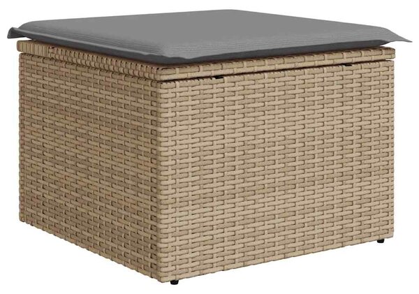 8 részes bézs polyrattan kerti ülőgarnitúra párnával