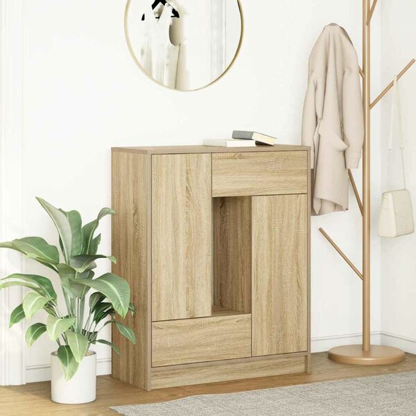 VidaXL sonoma tölgy komód fiókokkal és ajtókkal 73x31x90 cm