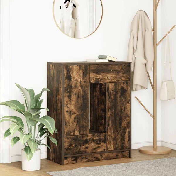 VidaXL füstölt tölgy komód fiókokkal és ajtókkal 73x31x90 cm