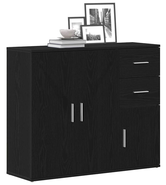 VidaXL fekete tölgy színű szerelt fa tálalószekrény 91x29,5x75 cm