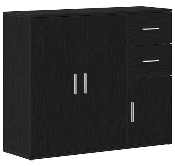 VidaXL fekete tölgy színű szerelt fa tálalószekrény 91x29,5x75 cm