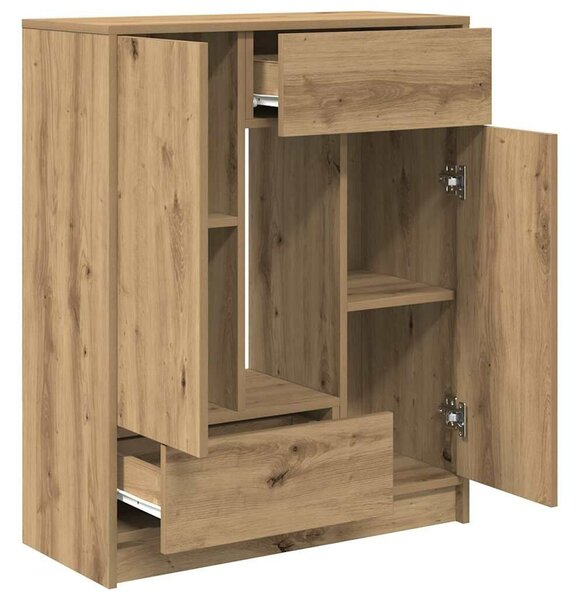 VidaXL kézműves tölgy komód fiókokkal és ajtókkal 73x31x90 cm