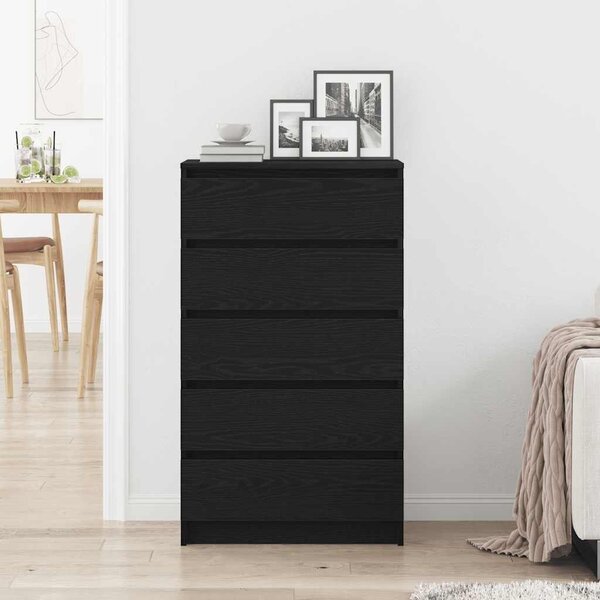 VidaXL fekete tölgy szerelt fa fiókos szekrény 60 x 36 x 103 cm