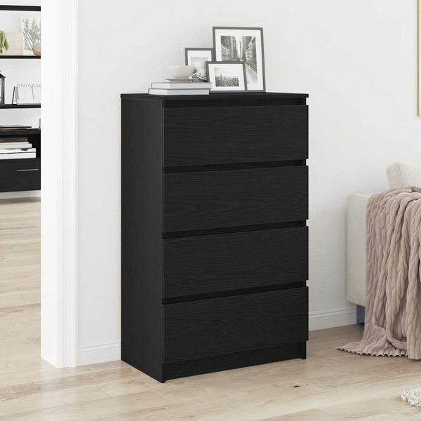 VidaXL fekete tölgy szerelt fa tálalószekrény 60 x 35 x 98,5 cm