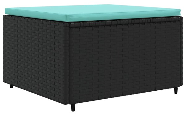 5 részes fekete polyrattan kerti ülőgarnitúra párnákkal