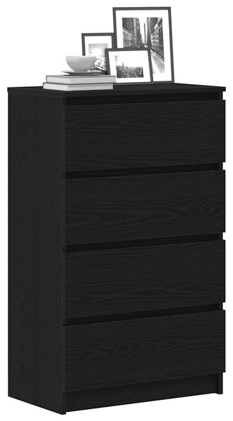 VidaXL fekete tölgy szerelt fa tálalószekrény 60 x 35 x 98,5 cm