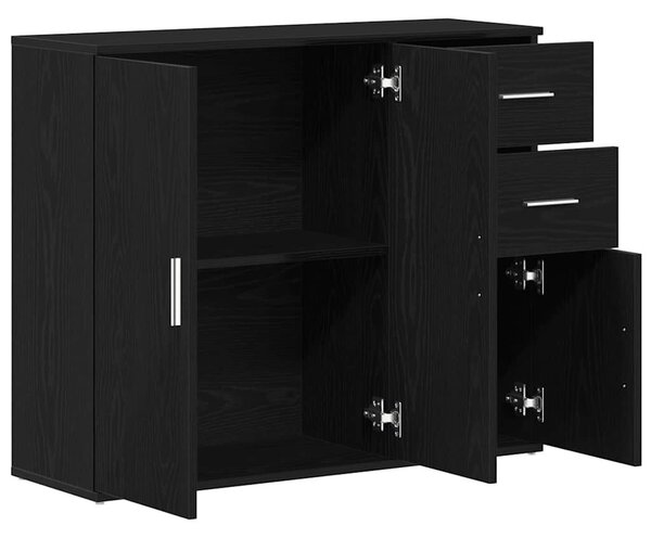 VidaXL fekete tölgy színű szerelt fa tálalószekrény 91x29,5x75 cm