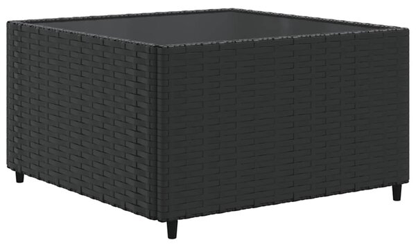 7 részes fekete polyrattan kerti ülőgarnitúra párnákkal