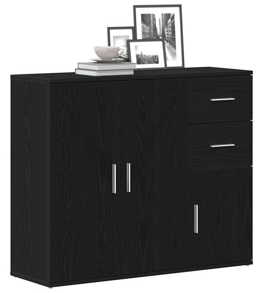 VidaXL fekete tölgy színű szerelt fa tálalószekrény 91x29,5x75 cm