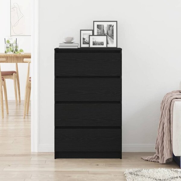 VidaXL fekete tölgy szerelt fa tálalószekrény 60 x 35 x 98,5 cm
