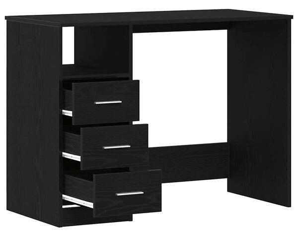 VidaXL fekete tölgy szerelt fa íróasztal fiókokkal 102 x 50 x 76 cm