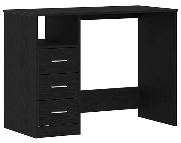 VidaXL fekete tölgy szerelt fa íróasztal fiókokkal 102 x 50 x 76 cm