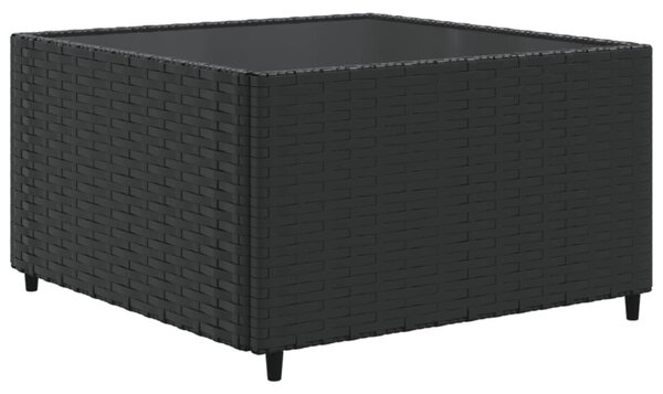 11 részes fekete polyrattan kerti ülőgarnitúra párnákkal