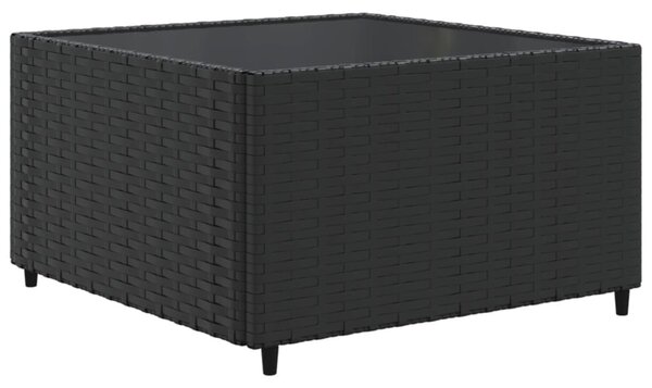 5 részes fekete polyrattan kerti ülőgarnitúra párnákkal
