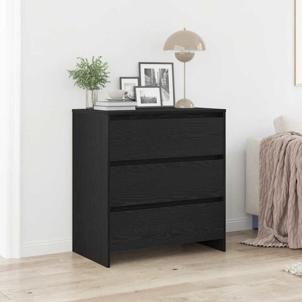 VidaXL fekete tölgyszínű szerelt fa tálalószekrény 70x41x75 cm