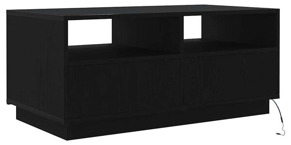 VidaXL fekete tölgyszínű dohányzóasztal LED-lámpákkal 90x49x40 cm