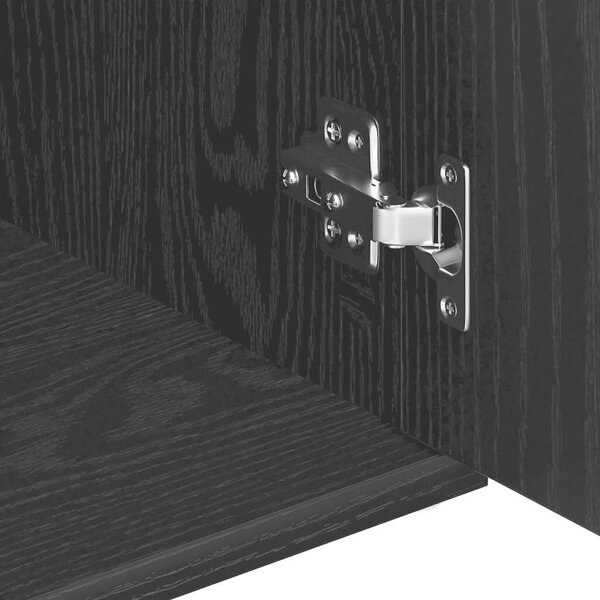 VidaXL fekete tölgyszínű szerelt fa tálalószekrény 91 x 29,5 x 65 cm