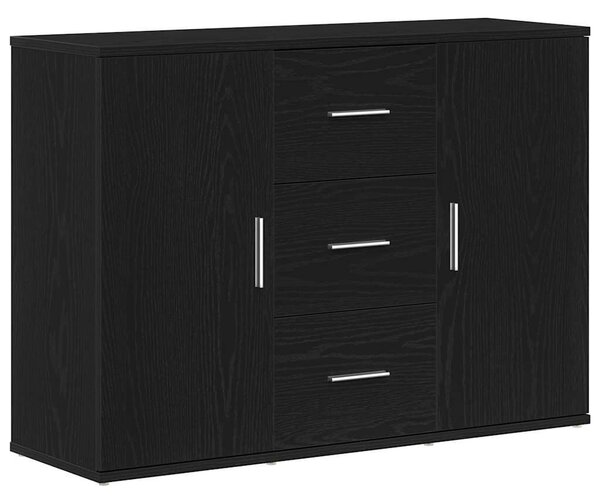 VidaXL fekete tölgyszínű szerelt fa tálalószekrény 91 x 29,5 x 65 cm