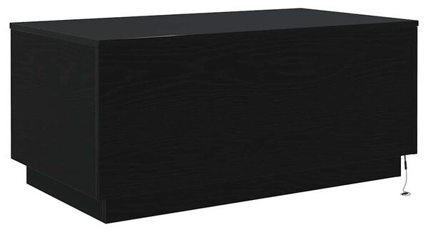 VidaXL fekete tölgy dohányzóasztal LED-lámpákkal 90x50x40 cm