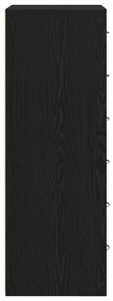 VidaXL fekete tölgy színű szerelt fa komód 6 fiókkal 50 x 34 x 96 cm