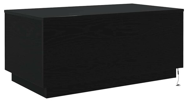 VidaXL fekete tölgy dohányzóasztal LED-lámpákkal 90x50x40 cm