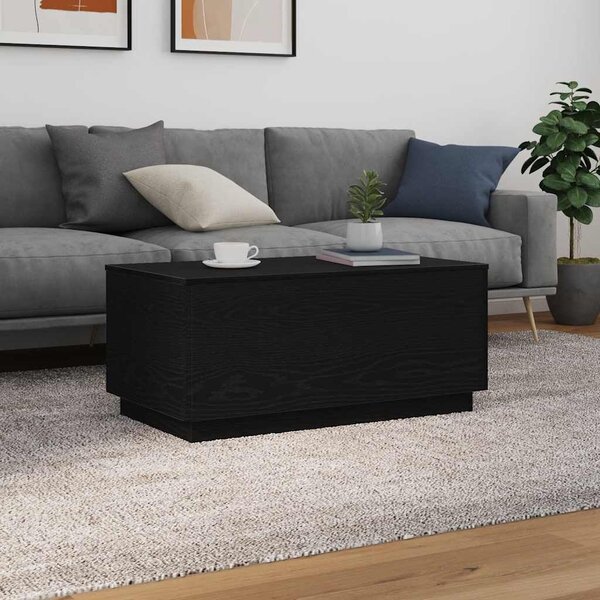 VidaXL fekete tölgy dohányzóasztal LED-lámpákkal 90x50x40 cm