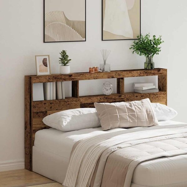 VidaXL antik fa áthidalószekrény LED-világítással 180 x 17 x 102 cm
