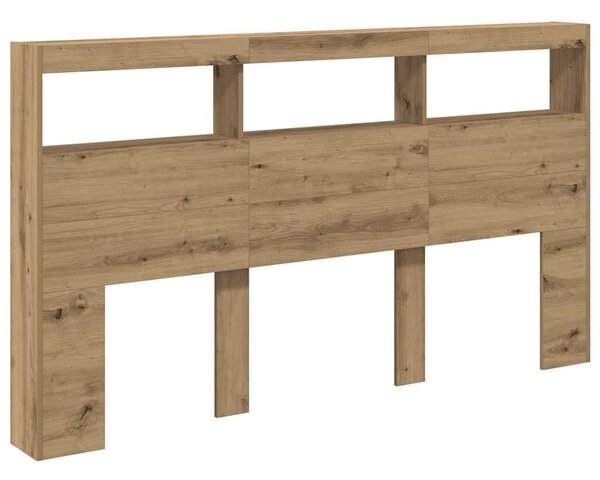 VidaXL kézműves tölgy áthidalószekrény LED-ekkel 180 x 17 x 102 cm