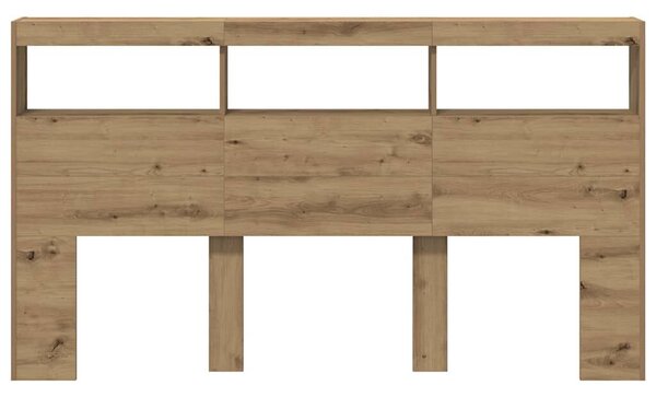 VidaXL kézműves tölgy áthidalószekrény LED-ekkel 180 x 17 x 102 cm