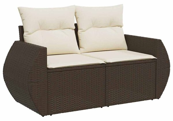 5 részes barna polyrattan kerti ülőgarnitúra párnával