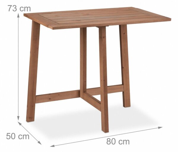 Téglalap alakú fa összecsukható kerti asztal sötétbarna 73x80x50 cm 10038660