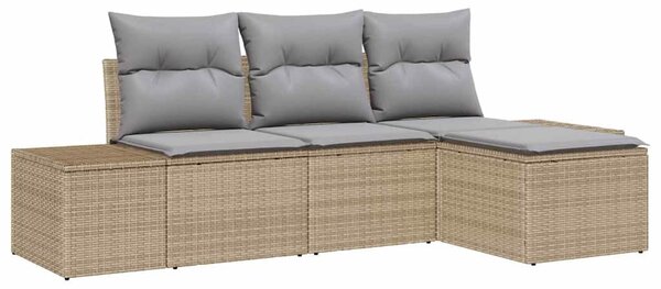 Kerti Kanapé Szett párnával 4 pcs Bézs polirattan