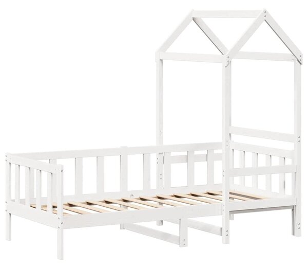 VidaXL fehér tömör fenyőfa kanapéágy tetővel 80 x 200 cm