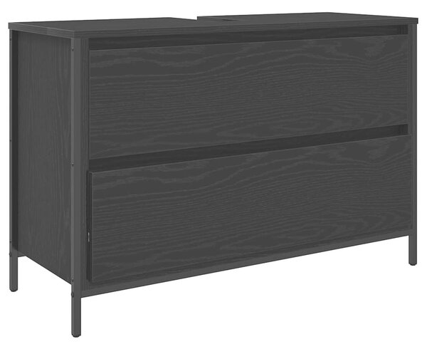 VidaXL Fürdőszoba Szekrény - Fekete Tölgy - 90cm