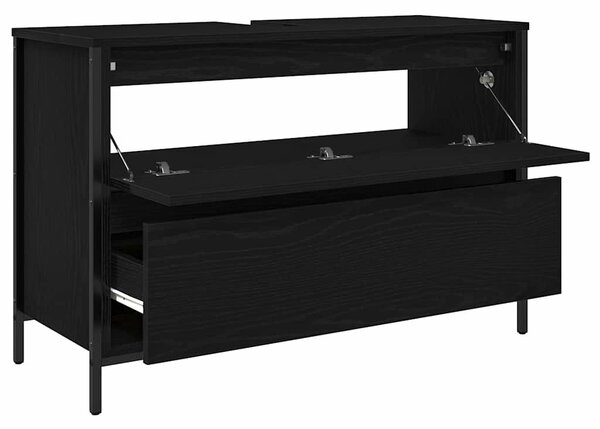 VidaXL Fürdőszoba Szekrény - Fekete Tölgy - 90cm
