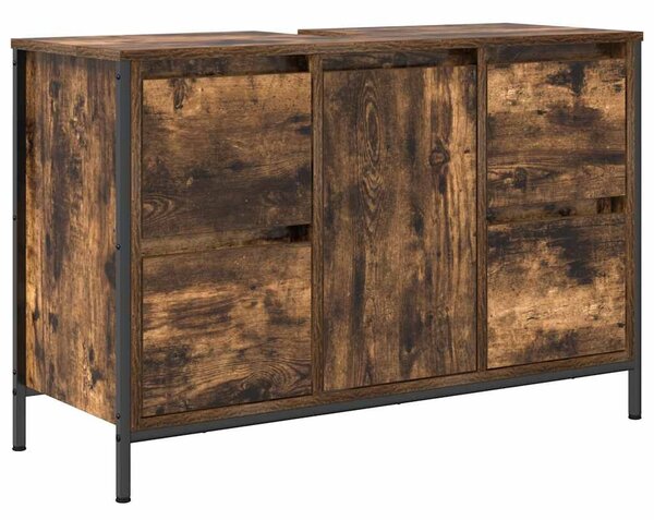 VidaXL füstös tölgy mosdószekrény fiókokkal 90x34,5x60 cm