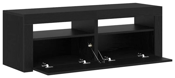VidaXL fekete tölgy szerelt fa TV-szekrény LED-ekkel 120x35x40 cm