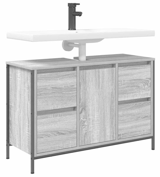 VidaXL sonoma színű mosdószekrény fiókokkal 90x34,5x60 cm