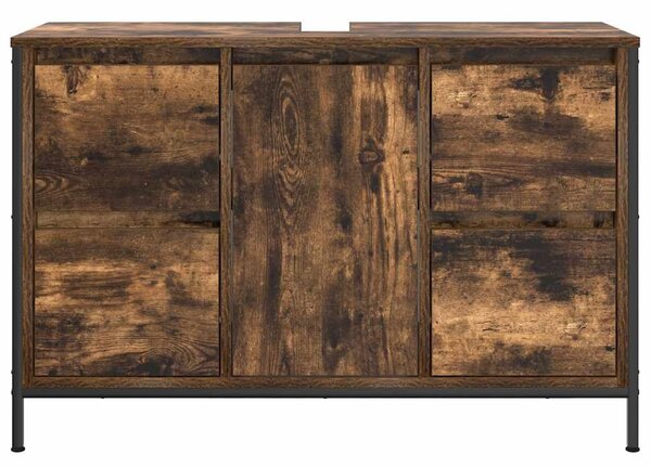 VidaXL füstös tölgy mosdószekrény fiókokkal 90x34,5x60 cm