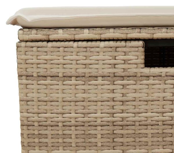 6 részes bézs polyrattan kerti ülőgarnitúra párnával