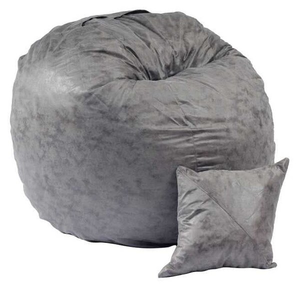 Pufrelax King Size XL Babzsák fotel + Párna - Textil huzat - Memory Mix szivacspehely töltet - Holdszürke