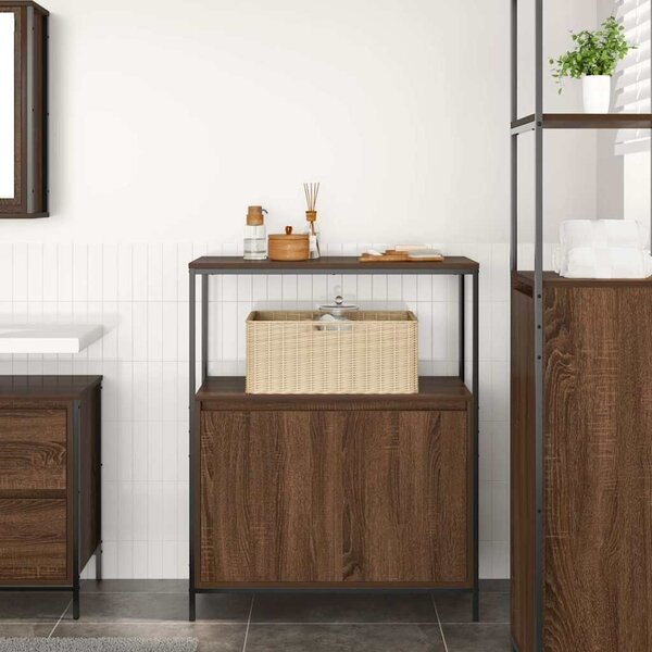VidaXL barna tölgy fürdőszobaszekrény polcokkal 76,5x35x95 cm