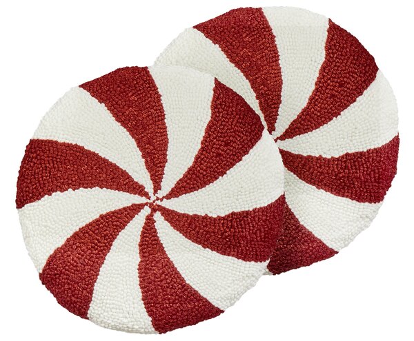 2 db díszpárna SWIRL CANDY Buklé 40 x 40 cm Piros