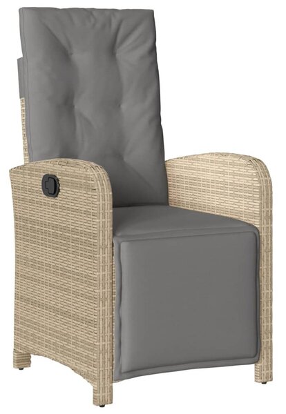 7 részes vegyes bézs polyrattan kerti étkezőgarnitúra párnákkal