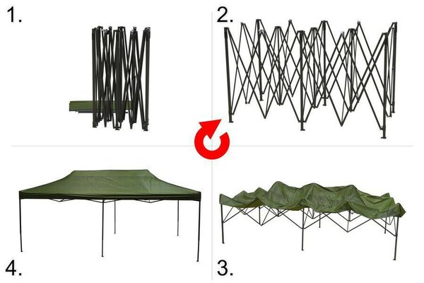 Cattara Partisátor ollóvázas 3x6m, zöld