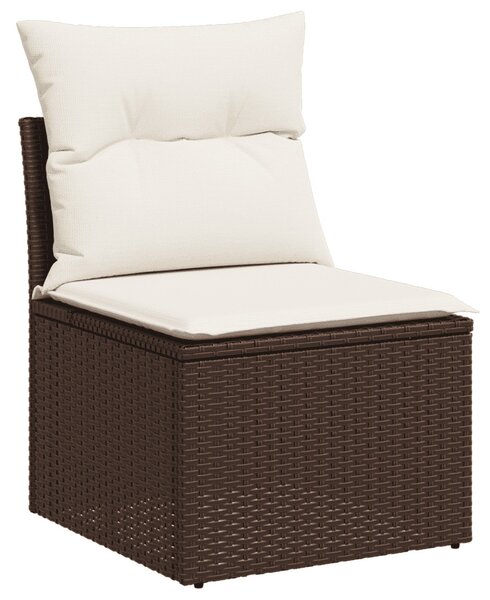8 részes barna polyrattan kerti ülőgarnitúra párnákkal