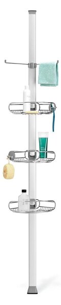Szürke teleszkópos fém fürdőszoba polc - simplehuman