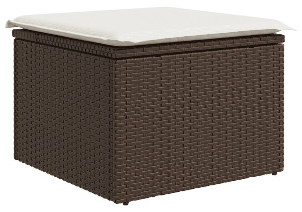 7 részes barna polyrattan kerti ülőgarnitúra párnákkal