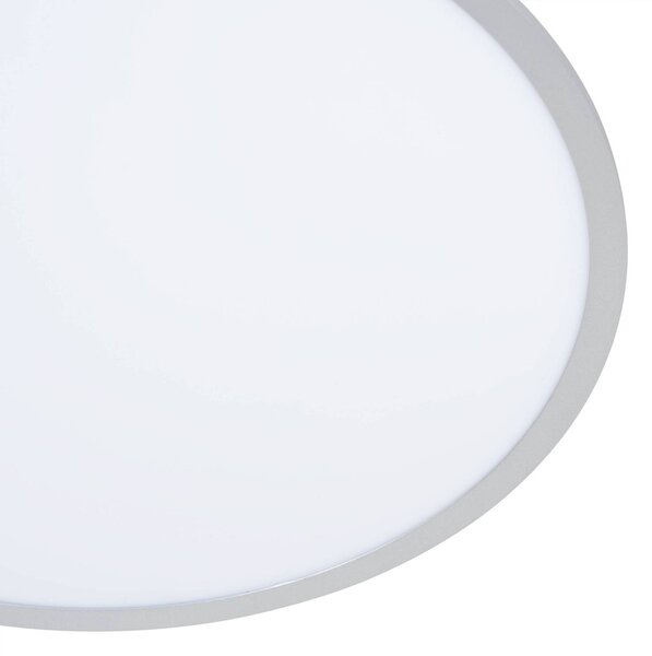 Lindby LED mennyezeti lámpa Narima, 4,000 K, Ø 60 cm, ezüst, Alu / szürke / cink, Konyha, Műanyag, Modern